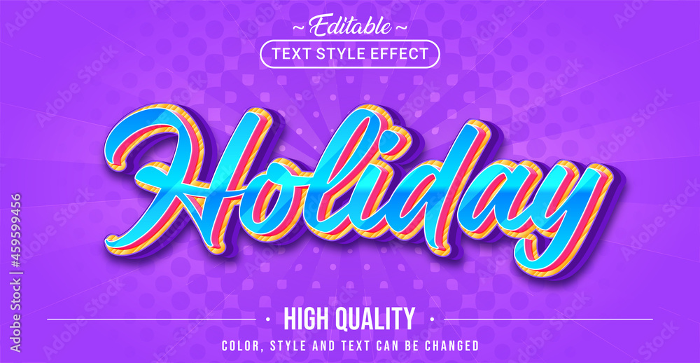Poster Editable text style effect - Holiday text style theme.