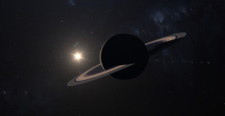Planet Saturn 3D Rendering Stock Photo