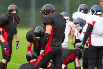 People Playing American Football Close-up