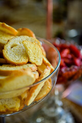 toasts in a bowl,  bakery day, bakery, bakery showcase, bread store