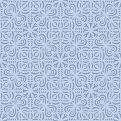 Japanese Flower Art Tile Vector Seamless Pattern