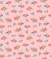 Japanese Cute Bouquet Motif Vector Seamless Pattern