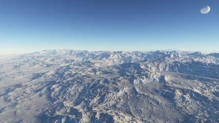 Obraz premium beautiful view from an exoplanet, a view from an alien planet 3d render