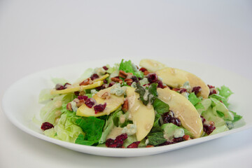 Healthy vegan apple and cranberries salad