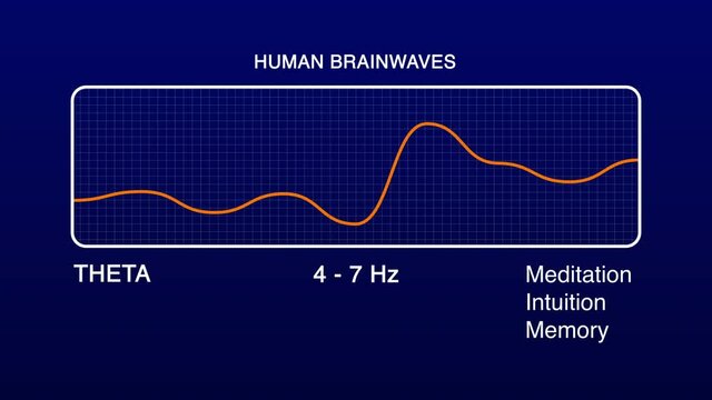 Theta Human Brain Waves Diagram Illustration Animation