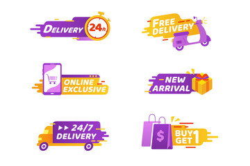 Express delivery and sale symbols