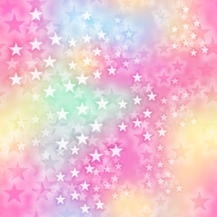 Fototapeta na wymiar seamless pattern with stars on a rainbow background to create festive textures and design cards