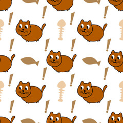 Seamless pattern with cute colorful Kittens. Creative childish pink texture. Great for fabric, textile Vector Illustration