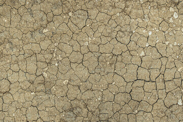 Brown dry cracked ground. Dried clay texture and patterns cracked surface of clay and land. 