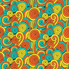 Fototapeta na wymiar Seamless pattern with curly wave spiral elements for textile design and accessories. 