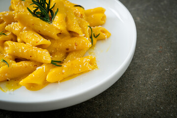 penne pasta with butternut pumpkin creamy sauce