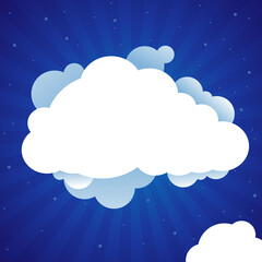 Dark blue sky and cloud vector wallpaper background with text space