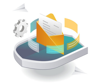 Email data security in isometric illustration