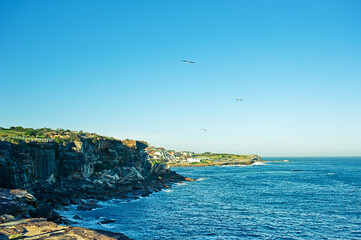 Fototapeta na wymiar Cliff by the Ocean