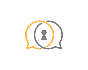 Bubble chat with key hole in the middle