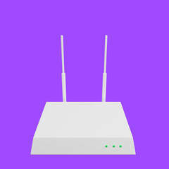3d illustration of router simple icon