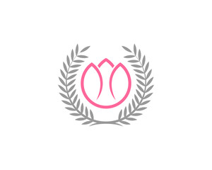 Lotus flower in the circle wreath