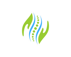 Hand care with chiropractic spine in the middle