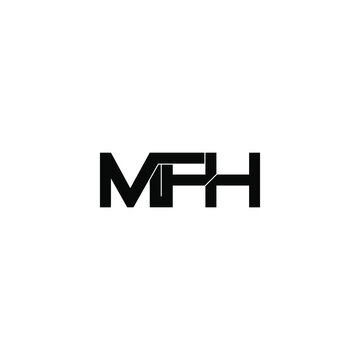 mfh initial letter monogram logo design