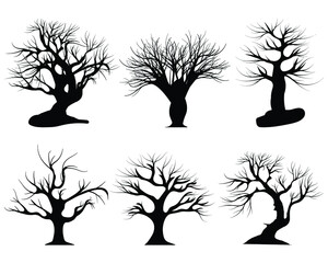 Halloween tree silhouette tree vector 