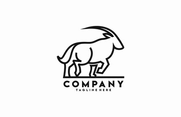 Obraz premium Simple Line Deer or Impala Logo