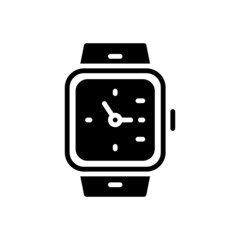 Black solid icon for watch
