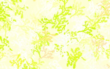 Light Green, Red vector abstract background with leaves, branches.