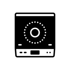 Fototapeta premium Black solid icon for induction