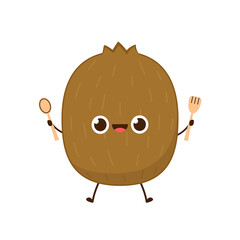 Kiwi character design. Kiwi on white background. Kiwi vector.