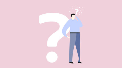 Man thinking doubt vector symbol ,  Flat Modern design, illustration Vector EPS 10 