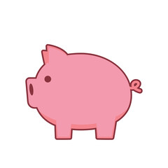 Pig cartoon. Pig icon vector. Pig logo design.