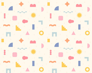 Small and cute shapes. Simple pattern design template. - 459613627