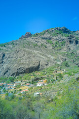 Mountains of the island of Gran Canaria, originally - this is a volcano and the landscape was formed as a result of its activity