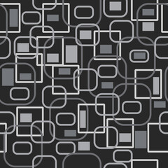 rounded rectangle seamless pattern on grey, light grey and dark grey color. good to use for wrapping paper and wallpaper. editable color . eps 8