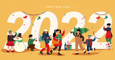 2022 Happy new year banner