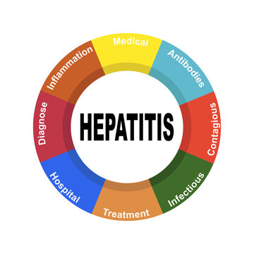 Diagram concept with Hepatitis text and keywords. EPS 10 isolated on white background