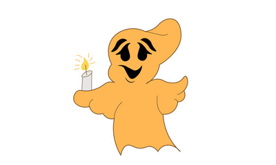 Vector illustration of Ghost on white background For print or use as poster, card, flyer or T Shirt