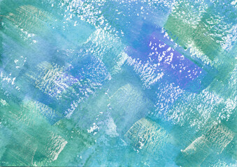 Watercolor paint abstract multicolored Background. Blue, green and turquoise blob and Spot texture. Colorful Backdrop of Spots for packaging, wedding and web