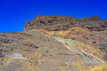 Mountains of the island of Gran Canaria, originally - this is a volcano and the landscape was formed as a result of its activity