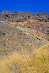 Mountains of the island of Gran Canaria, originally - this is a volcano and the landscape was formed as a result of its activity