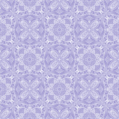 White pattern set on a purple background. Seamless texture.