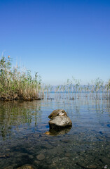 Landscape view of the Iznik lake in Iznik, Turkey