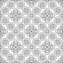 Vector pattern with symmetrical elements . Repeating geometric tiles from striped elements. black patterns.
