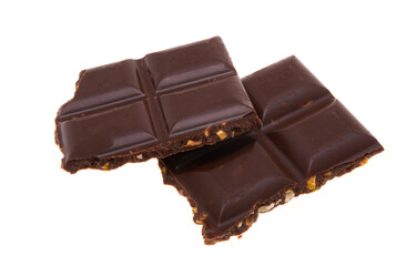 chocolate with nuts isolated