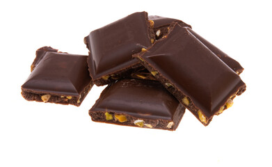 chocolate with nuts isolated