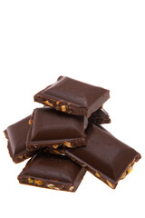chocolate with nuts isolated