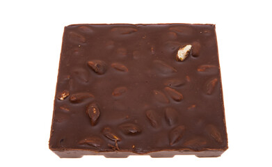 chocolate with nuts isolated