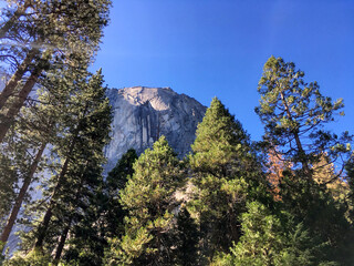 Breathtaking scenic landscape nature scenery panorama inside Yosemite National Park, California...