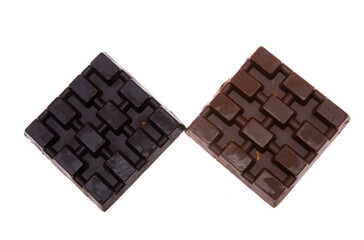 chocolate with nuts isolated