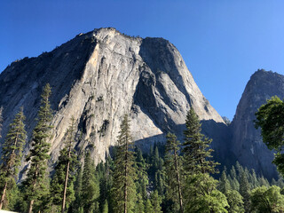 Breathtaking scenic landscape nature scenery panorama inside Yosemite National Park, California...